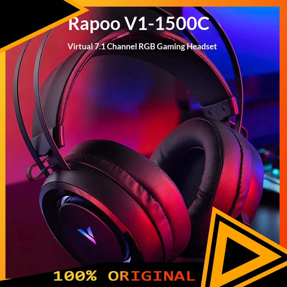 

Игровая гарнитура Rapoo VH500 с виртуальным 7.1-канальным звуком, 50-мм динамиками, высококачественным звуковым модулем, легкая, аксессуар для ПК