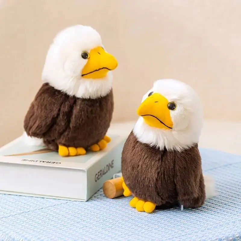 17 cm Weißer Weißkopfseeadler Vogel Gefüllte Stehende Kleine Simulation Fuzzy Tier Plüschtier Männer Geschenk