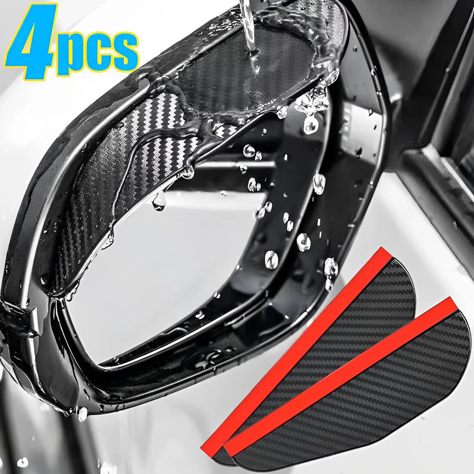 

2/4PCS Car Rearview Mirror Rain Eyebrow Visor Carbon Fiber Car Rearview Side Snow Sun Visor Rain Cover Car Mirror Accessories