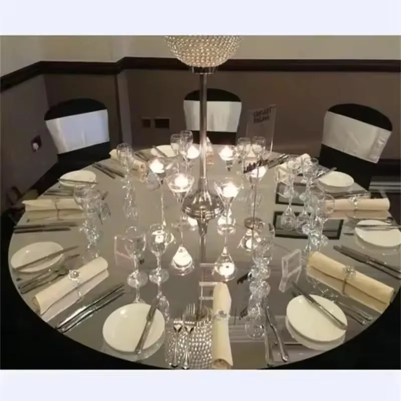 Goldene Acryl-Spiegelplatte für Runde Tische, Desserttisch, Blumentisch, Party-Begrüßungsbereich, Dekorationszubehör – Detail 4