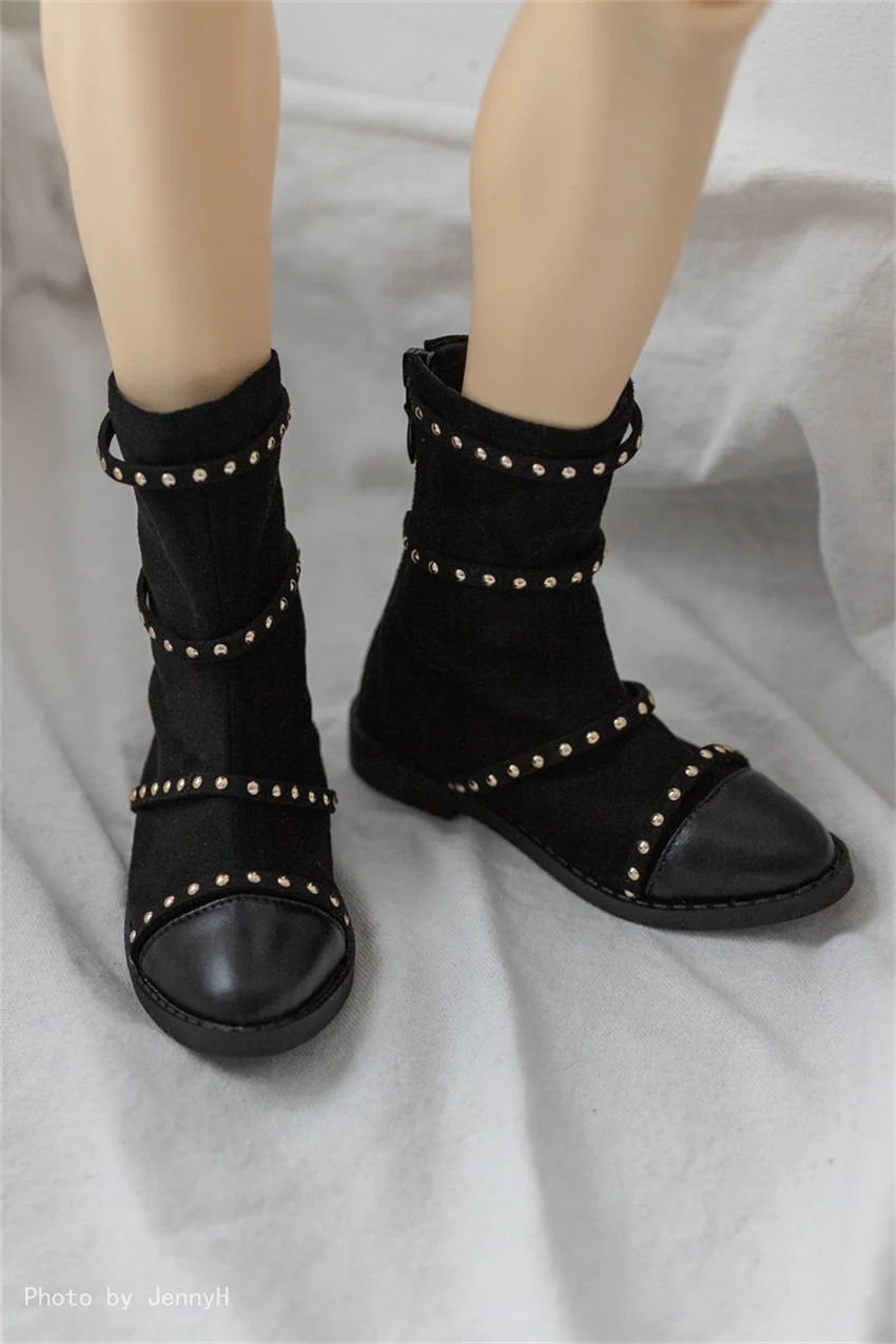 BJD Shoes Uncle pointy suede rivets multi-strap boots bjd Doll accessories