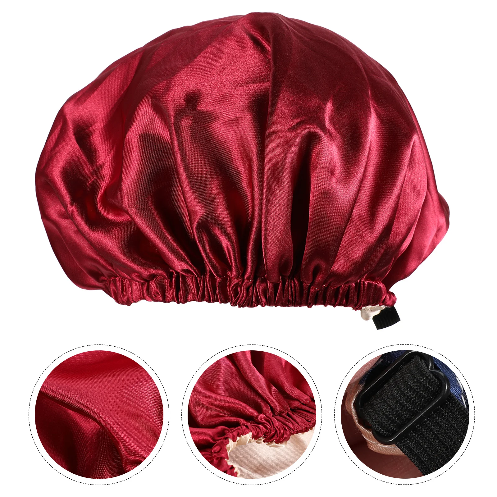 

Satin Bonnet Women Double-Layer Hair Cap Sleeping Hat Soft Breathable For Hair Care Smooth Adjustable Headwear