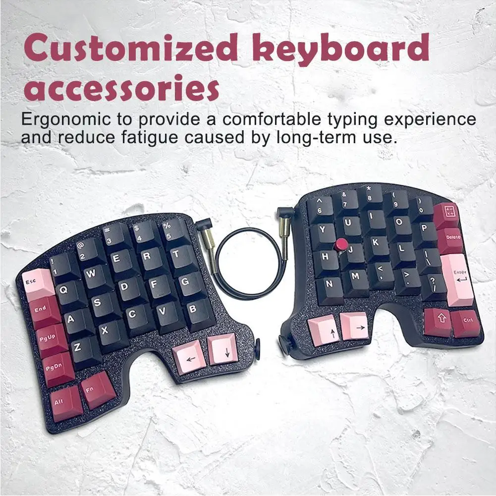 YK-Y56 Little Red Dot Split Keyboard Kit Custom Hotswap Ergonomic Mechanical Keyboard 3D Printed Shell DIY