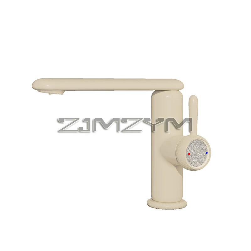 

Смеситель для раковины молочно-белого цвета с одной ручкой, на одно отверстие, для установки на столешницу, с подачей горячей и холодной воды, из латуни