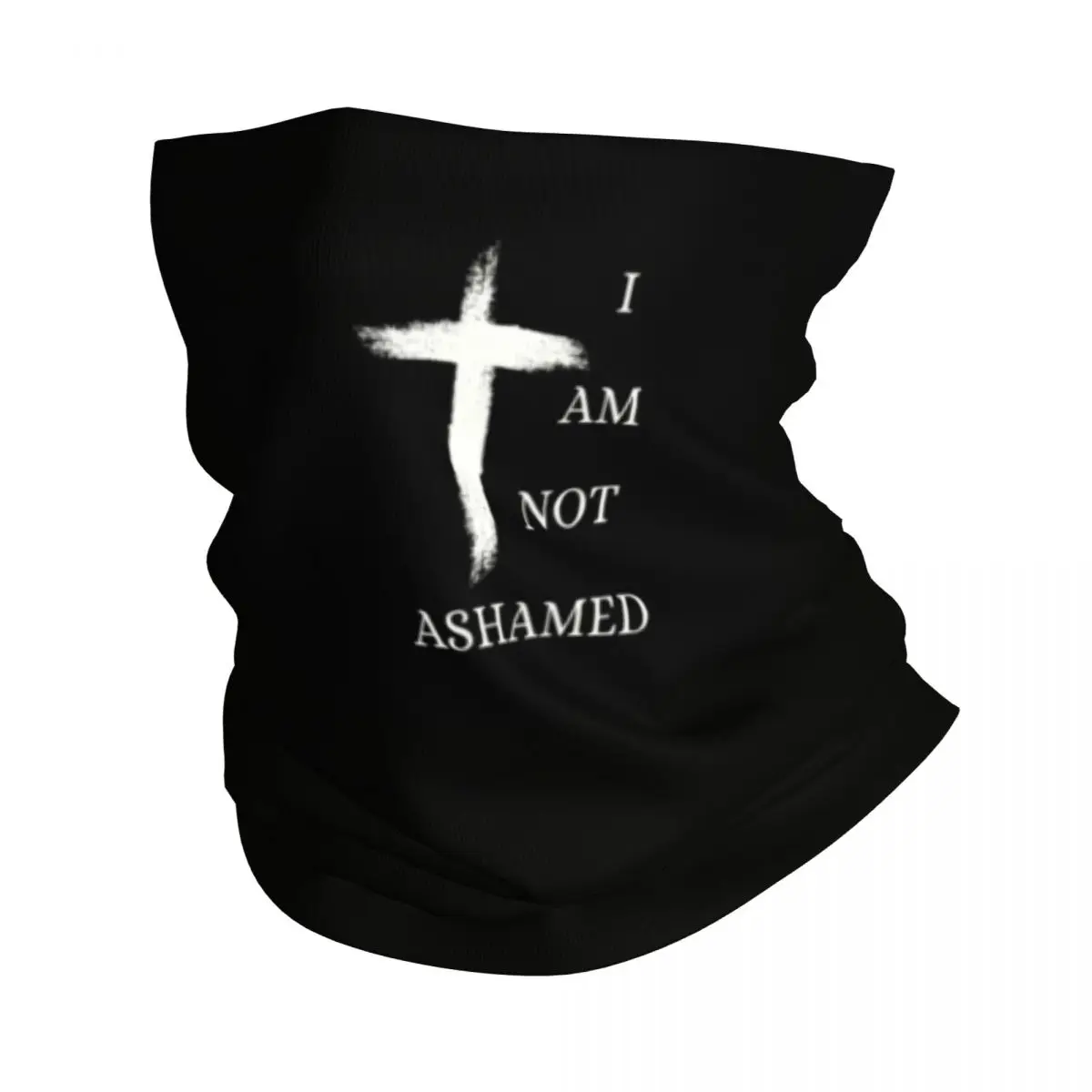 Custom I Am Not Ashamed Cross Neck Gaiter Men Women UV Face Shield Winter Jesus Christian Faith Bandana Scarf for Ski