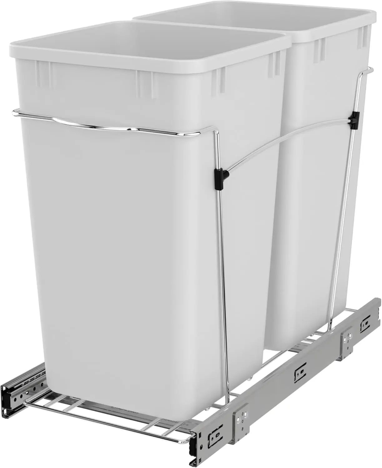 

Выдвижной мусорный бак для под кухонными шкафами 27-каратный мусорный бак для переработки мусора с полным выдвижным направляющим, белый
