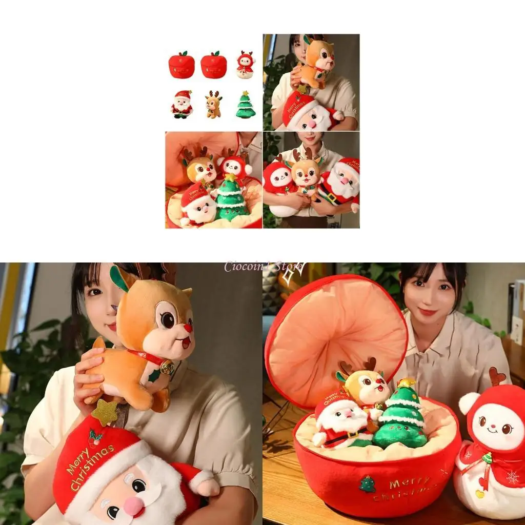 

Y1UB Christmas Tree Plush Doll Elk Stuffed Animals for Holiday Cheer