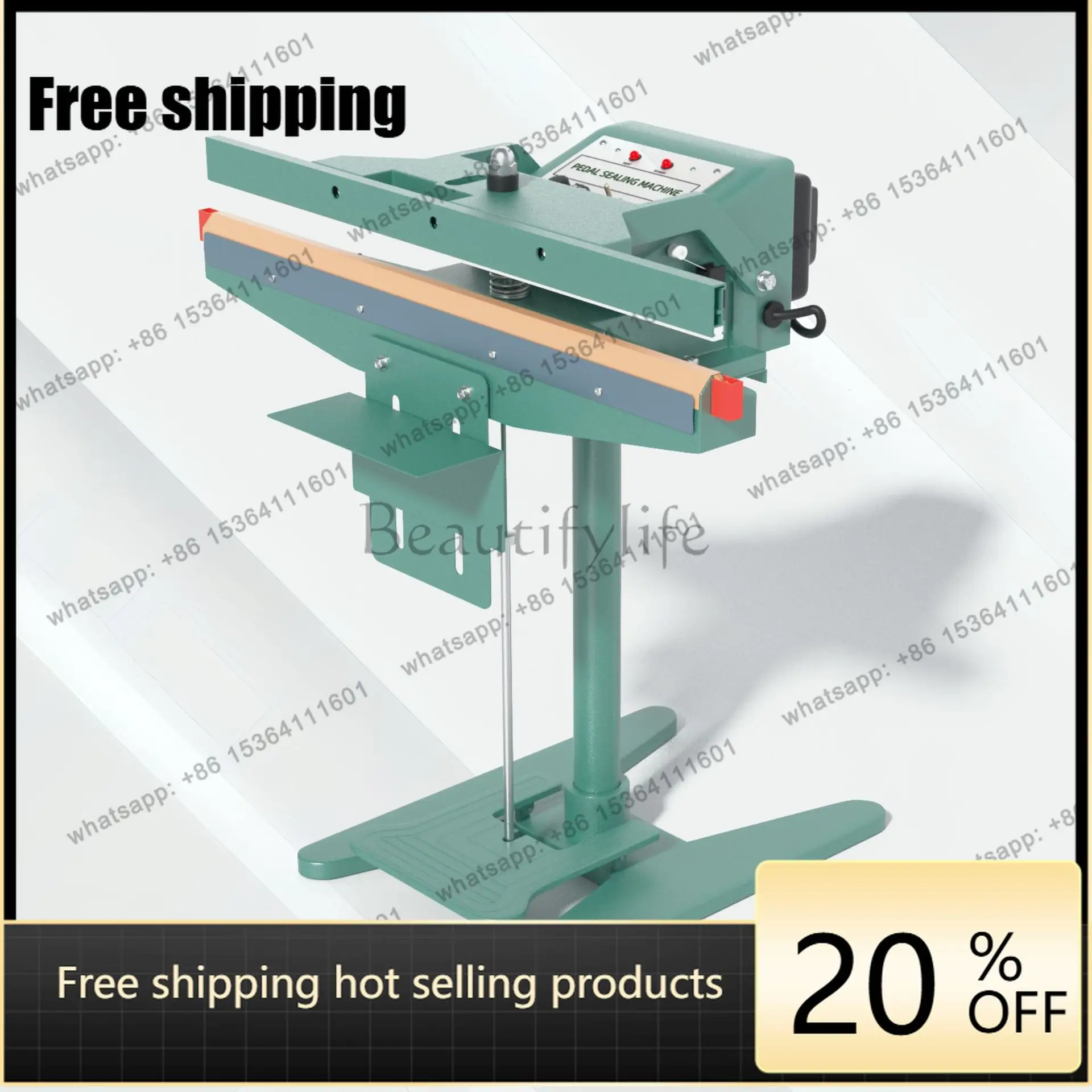 All aluminum shell pedal sealing machine, adjustable temperature control film, packaging sealing machine