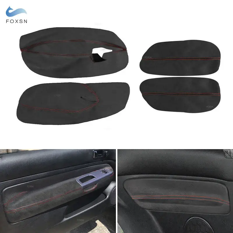 For VW Golf 4 MK4 Jetta Bora1998 1999 2000 2001 2002 2003 2004 2005 Only 3 Doors Car Door Armrest Panel Suede Leather Cover Trim