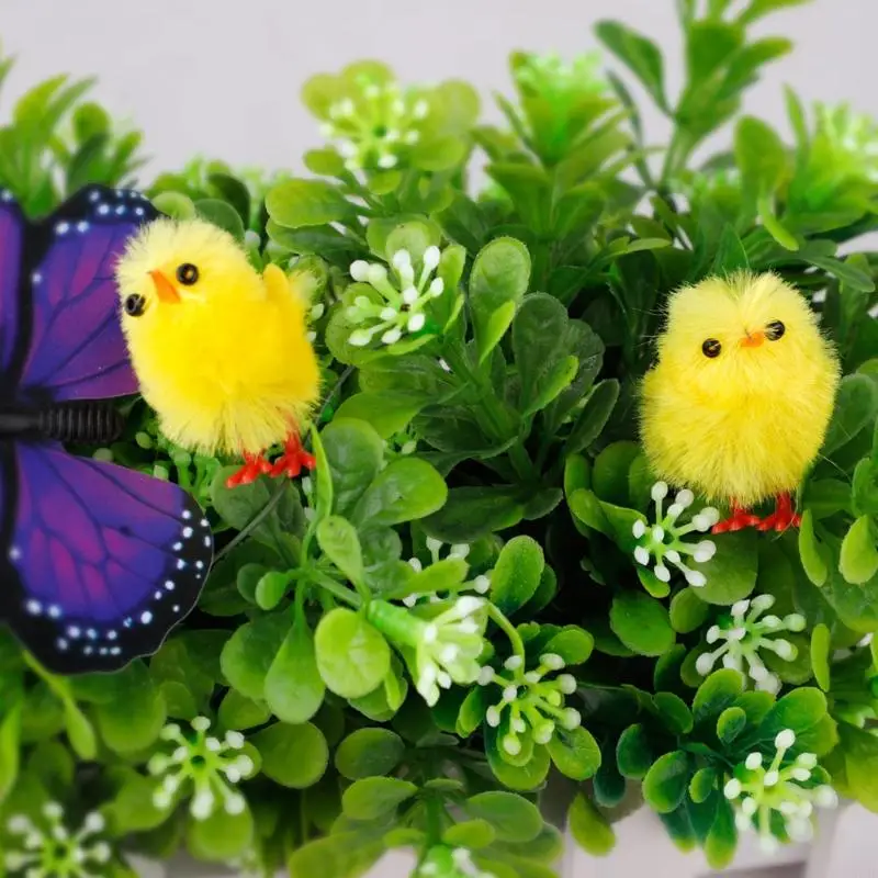 45be 36pcs niedliche Simulation Mini Osterküken Fuzzy gelbes Hühnchen für Ostereiersuche Korbfüllfüllparty bevorzugt