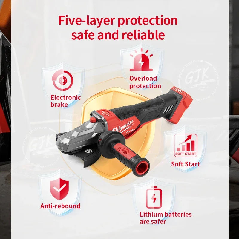 

Milwaukee M18 FSAGF125XPDB/2886 Angle Grinder M18 FUEL™ 125MM Flathead Braking Grinder Paddle Switch No-Lock 18V Pow.er Tools