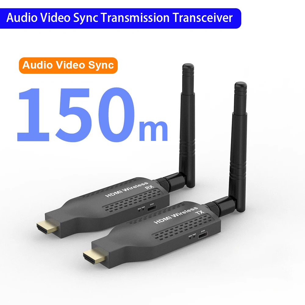 1080P 4K 150M Wireless HDMI Extender Audio Video Transmitter and Receiver Kit for DVD Camera Laptop PC To TV Monitor Projector