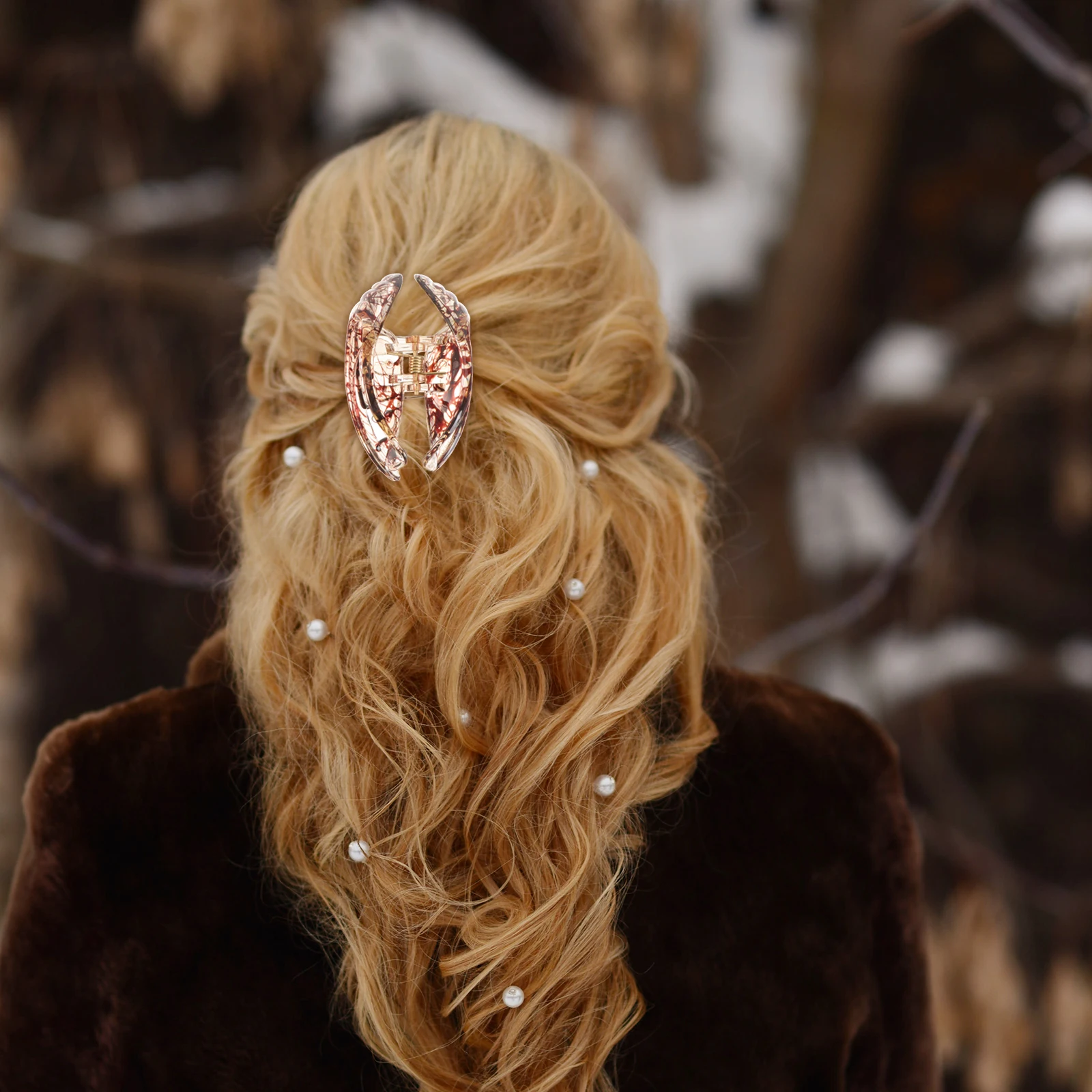 

3 шт. модная заколка для волос из смолы, держатель для хвоста, зажим с сильным натяжением, ручки в форме акулы, зажим, размер L (случайный цвет)