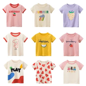Été 2025 2-8 ans Enfants Shorts pour filles à manches T-shirts imprimés Petite fille Top Baby Girl T-shirts Enfants Tout-petits Vêtements pour tout-petits filles 8 meilleures ventes de Rodape - No 7