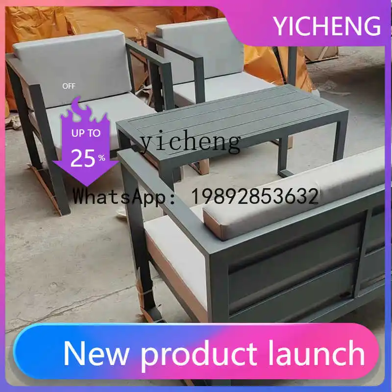 

Leisure Combination Aluminum Alloy Waterproof Sunproof Coffee Table Long Chair Cushion for Homestay Outdoor Display