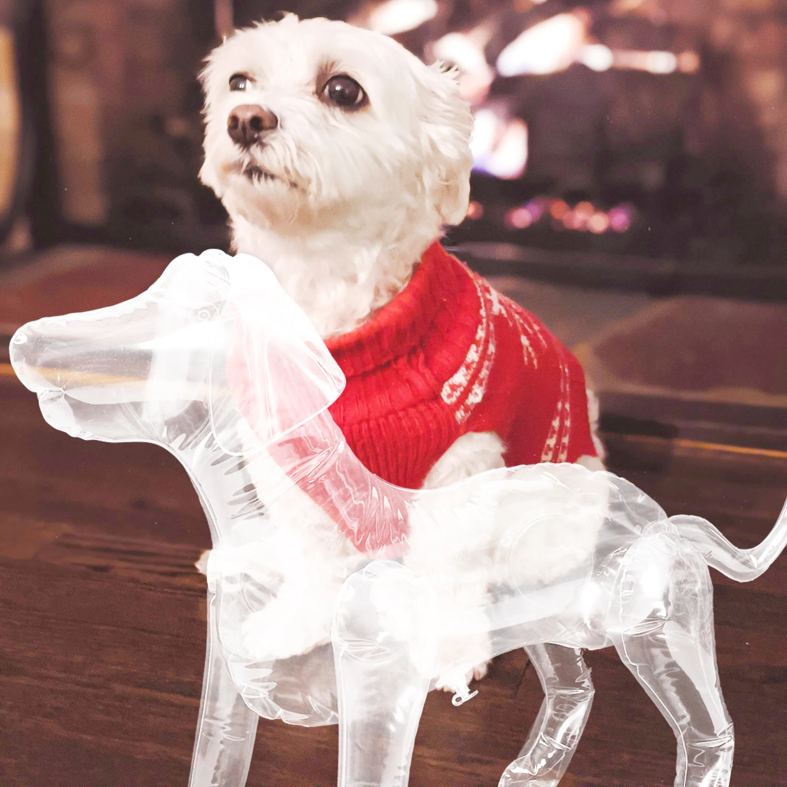 

Inflatable Dog Mannequin Display Stand Heavy Duty PVC Material Rotatable View for Pet Costume Presentation Inflatable Dog