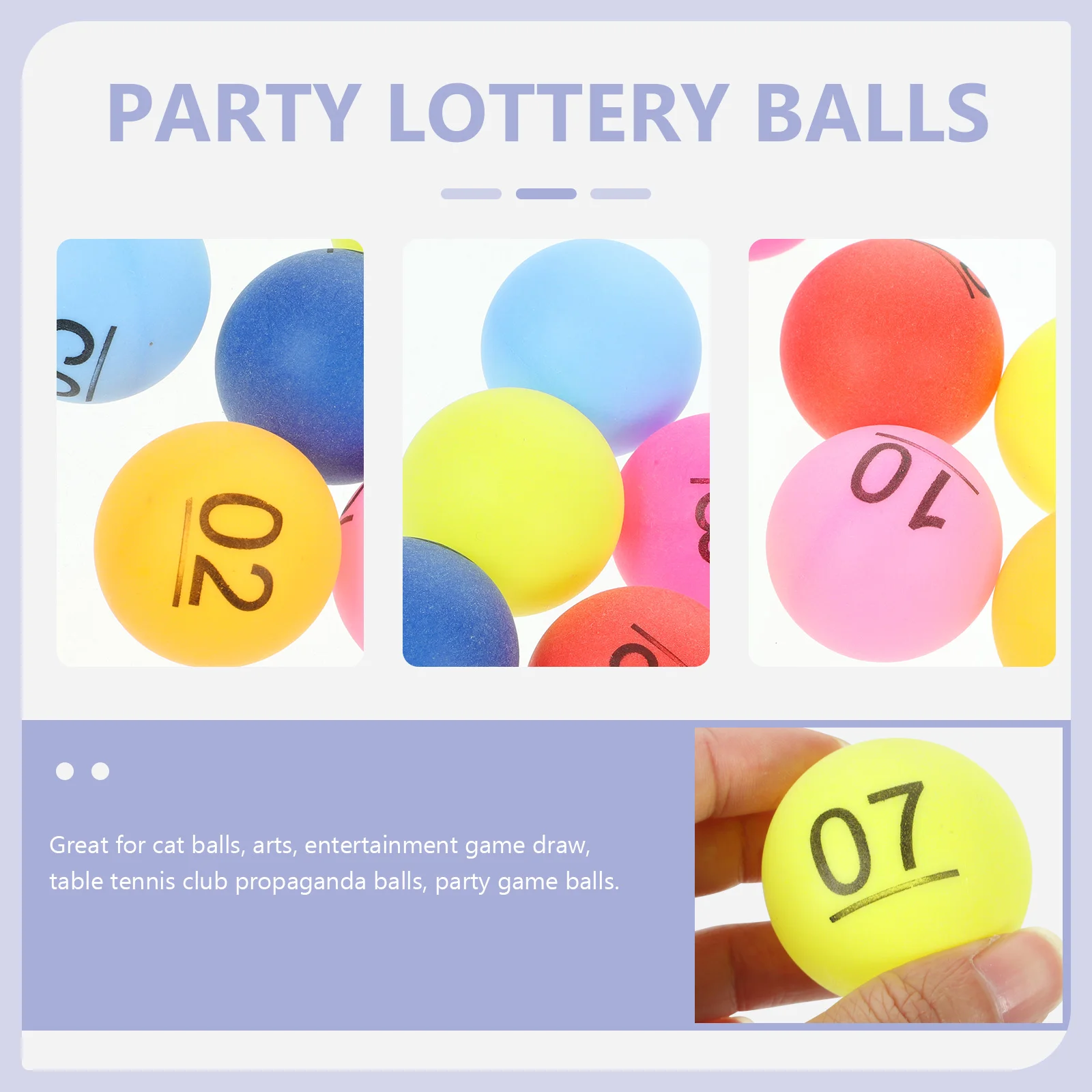 10 Pcs Color Number Ball Lottery Box Selection Party Lucky Draw Table Tennis Drinking Games Balls Bingo for Props Pp