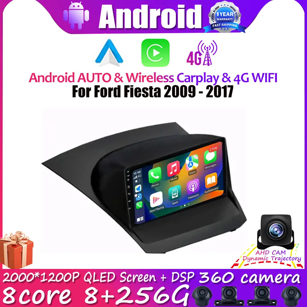 

Android Auto Radio For Ford Fiesta 2009 - 2017 Car Multimedia Video Player Stereo GPS Navigation DSP Carplay 4G Lte 2din DVD