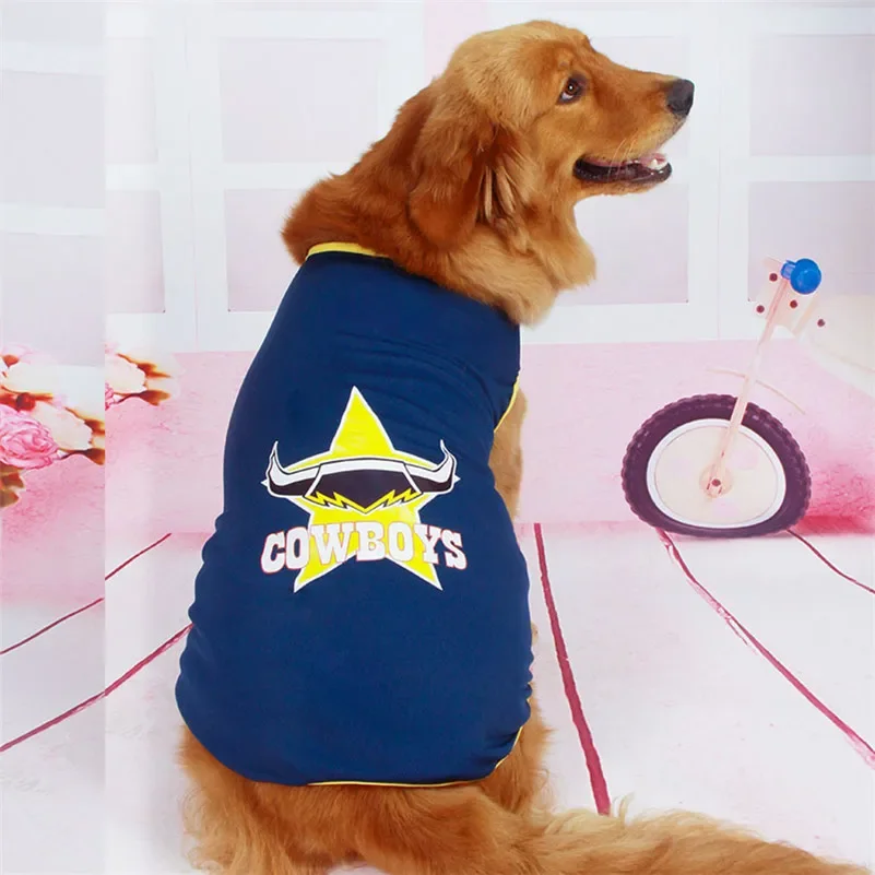 Large dog summer clothes cotton dog vest  jersey For Golden retriever Pet Dog Shirt Breathable T-shirt Pet Vest camiseta perro