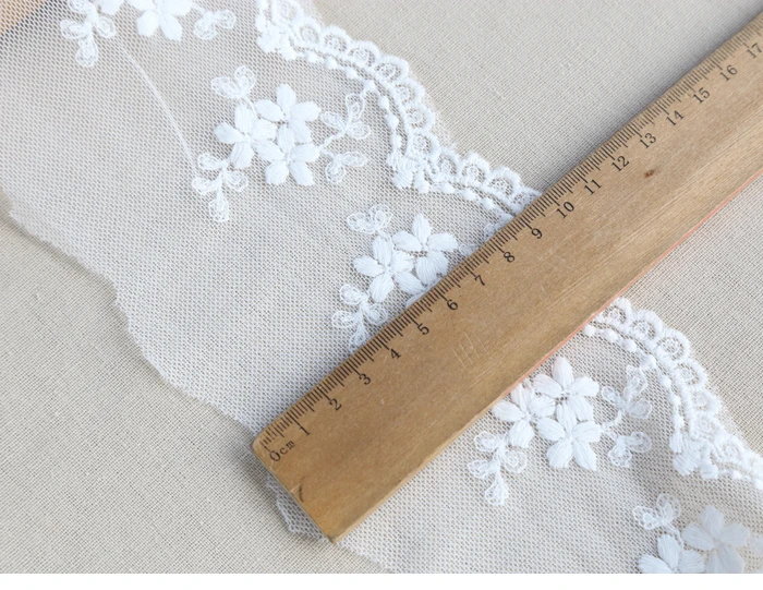 1yard Width:11cm Graceful Flowers Embroidered Trimming Cotton Lace New-style Mesh Lace for Garment Sewing(SS-2506)