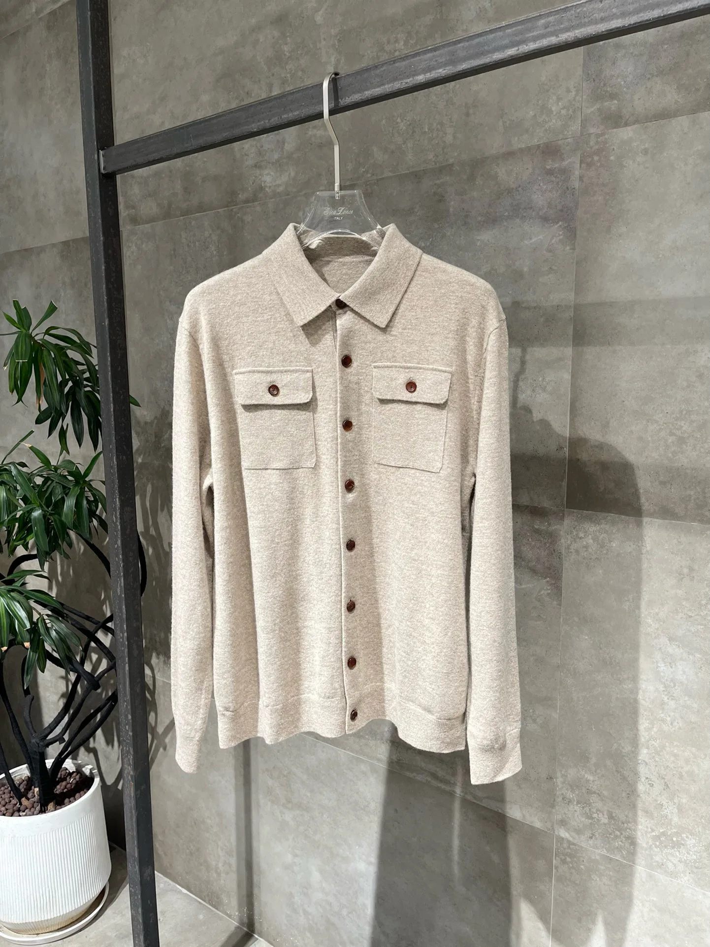 

Italy BC wool warm casual old money wind lapel knitted sweater