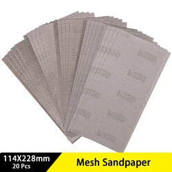114X228mm Mesh Sandpaper Hook and Loop Sanding Disc 20 Pcs Assorted 80-320 Grit for Sanding Auto Wood Drywall Metal Polishing