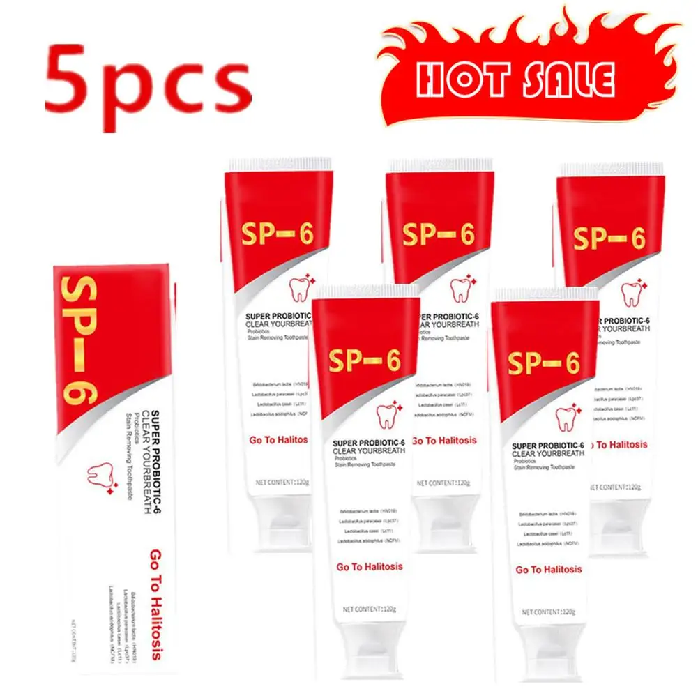 

5x New SP-6 Probiotic Whitening Shark Toothpaste Teeth Whitening Toothpaste Oral Care Fresh Breath Prevents Plaque