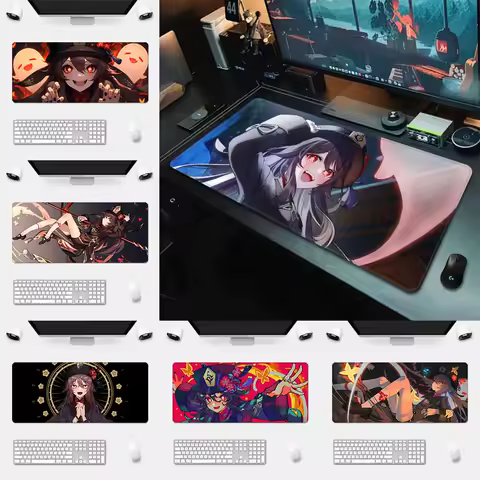 Genshin Impact Mousepad Hu Tao HD Printing Computer Gamers Locking Edge Non-slip Mouse Pad XXL90x40cm Keyboard PC Desk Pad