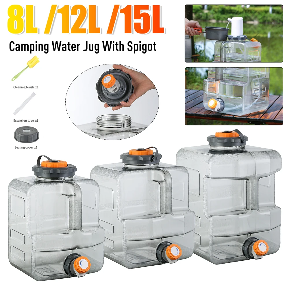 

8/12/15L Camping Water Bucket Detachable No Leakage Water Container Emergency Water Storage Jug With Spigot For Outdoor Camping