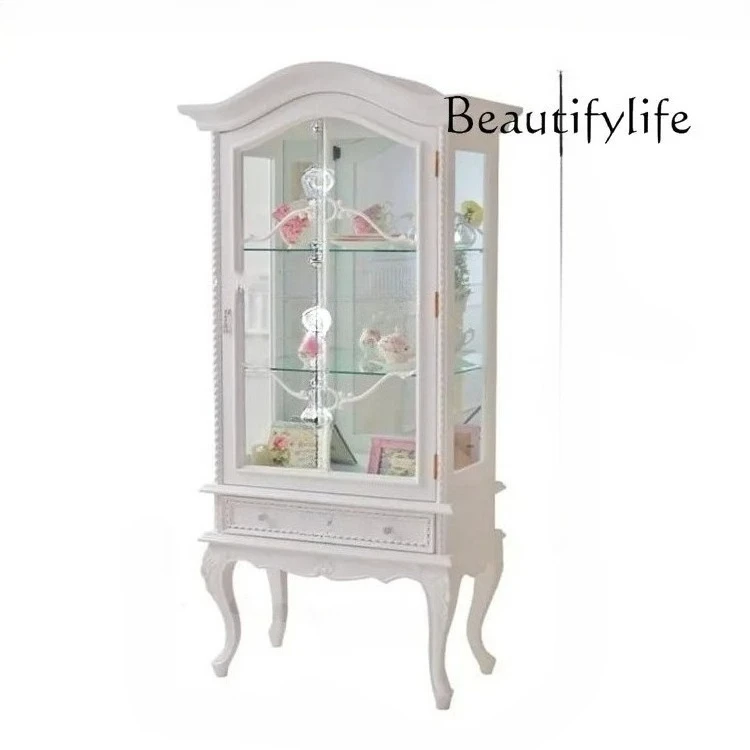 

Solid wood display cabinet, glass door, dining side cabinet, living room against the wall, figure bag display cabinet