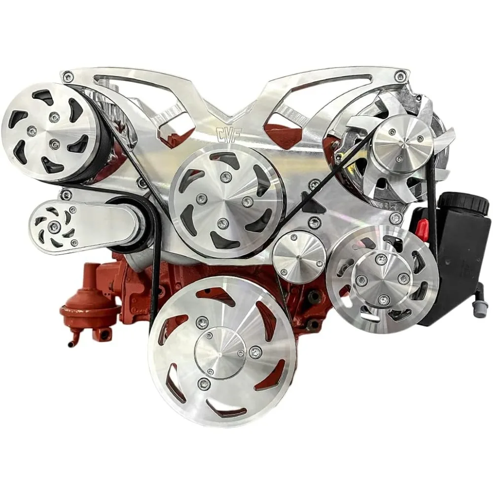 

SBC Serpentine Pulley Conversion Kit with AC, PS, and Alternator