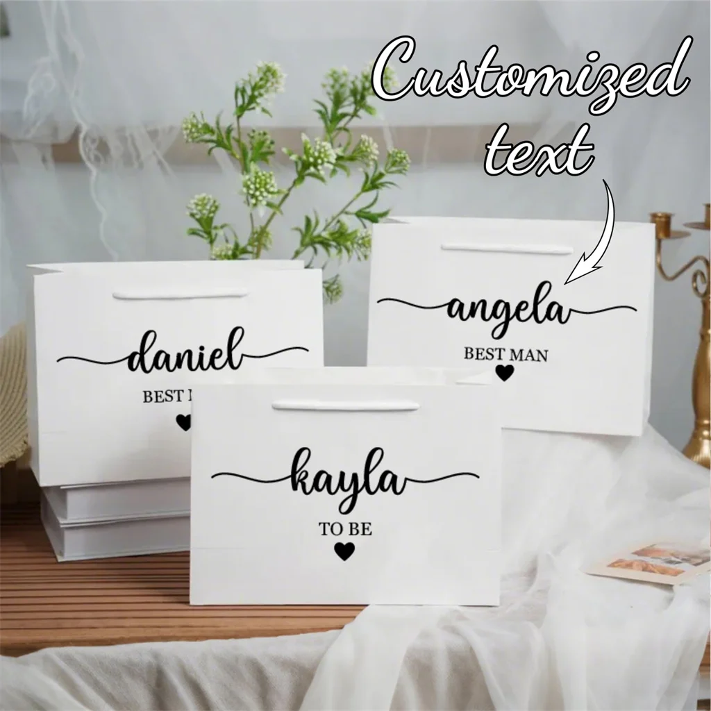 1pc Custom Bridesmaid Groomsmen Wedding Bachelorette Party Gift Bag Reusable High Quality Bridal Party Birthday Custom Gift Bag