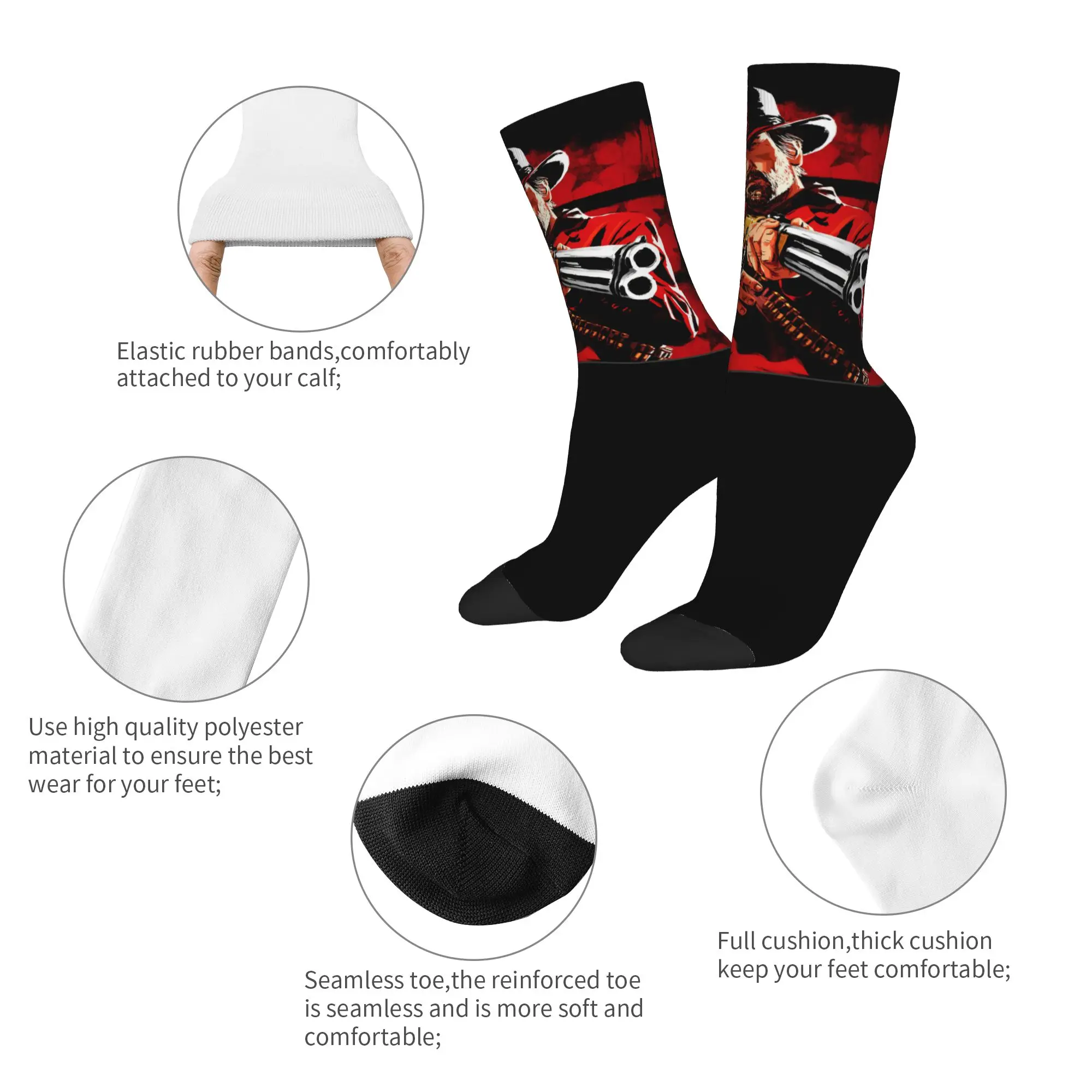 Fashion Male Men Socks Red Dead Redemption Sock John Jack Arthur High Quality Women Stockings Spring Summer Autumn Winter