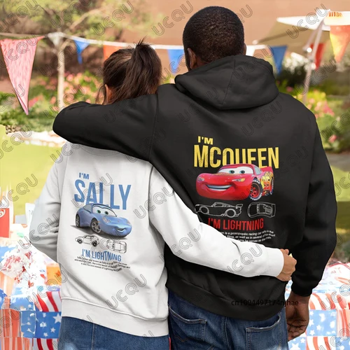 Imagen 2 del producto Sudaderas con capucha para parejas con estampado de Lightning Mcqueen y Sally para mujeres y hombres, jersey de manga larga para otoño e invierno, Tops de gran tamaño 2026