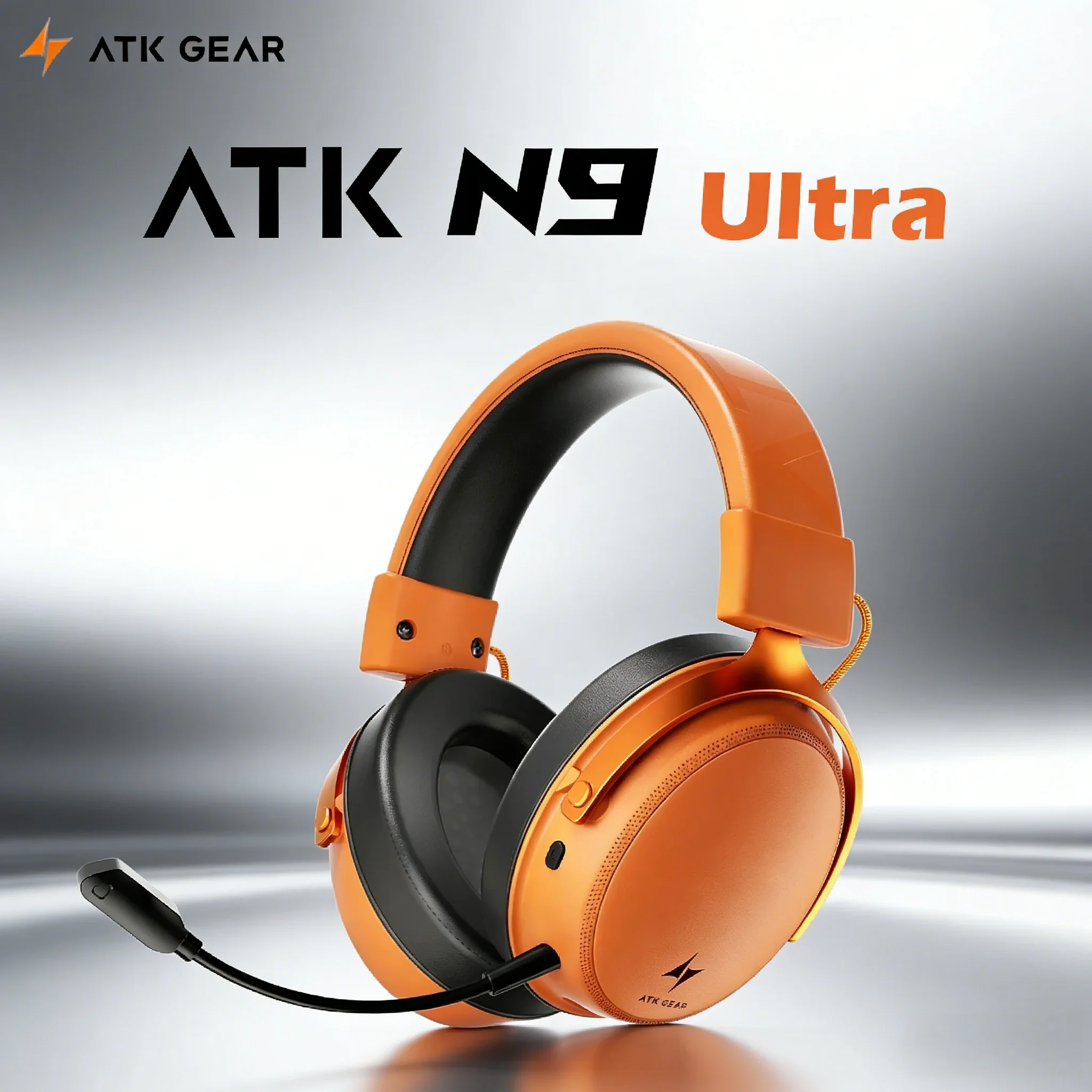 Fone de ouvido para jogos ATK N9 Pro/Ultra E-sports com microfone, baixa latência, quatro modos sem fio, leve, com redução de ruído, 2.4GHz
