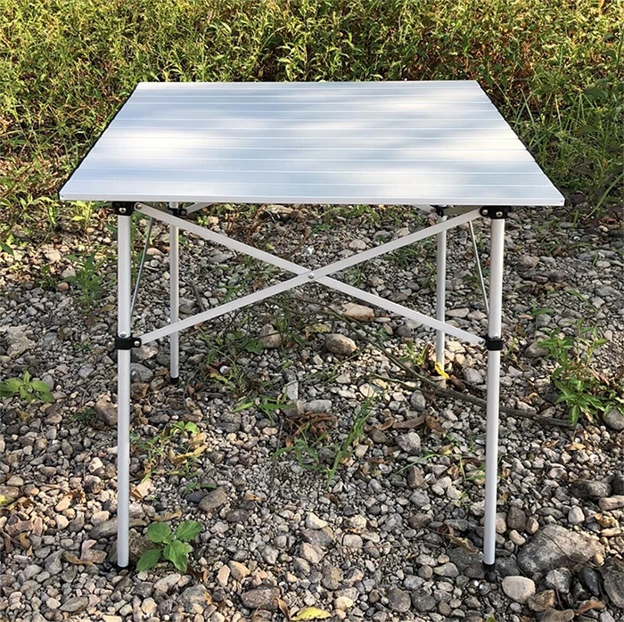 Outdoor leisure portable camping folding table tourism camping picnic beach barbecue multifunctional folding aluminum table