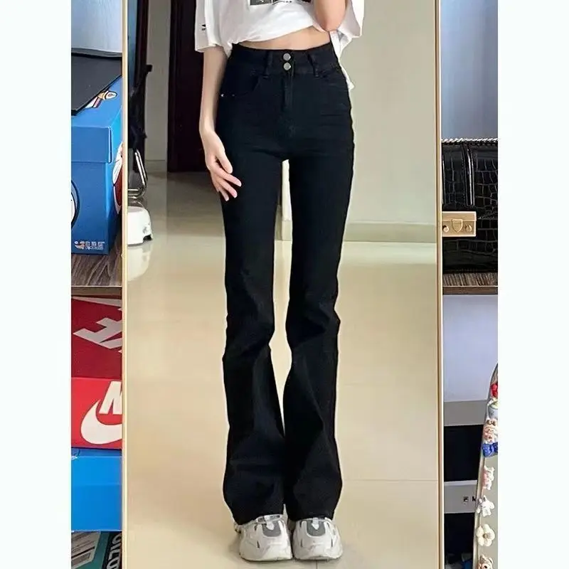 Cargo Jeans For Woman Denim Clothes Women Flared Bell Bottom Bootcut Trumpet Leg Lengthening Pear Shaped Silhouette Ladies