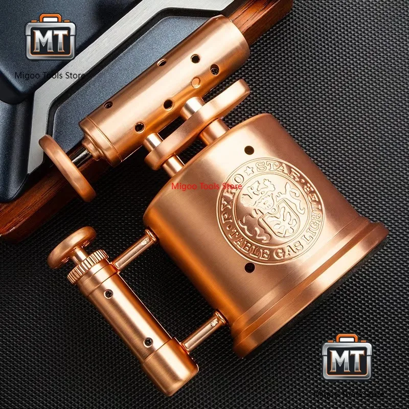 

Direct Jet Four-Way Blue Flame Metal Cigar Lighter Windproof Desktop Oil Lamp with Hole Opener and for Weddings Easter