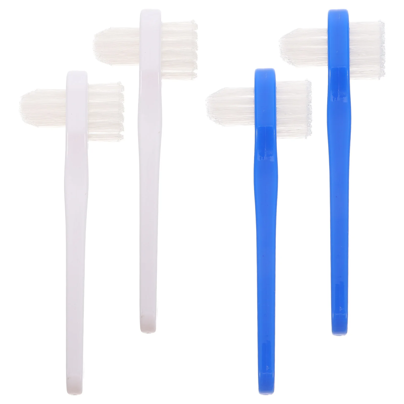 

4Pcs False Teeth Brush Portable Denture Toothbrush Dual Side Bristles Eco Friendly Material Ideal for Home Denture Cleaning Oral