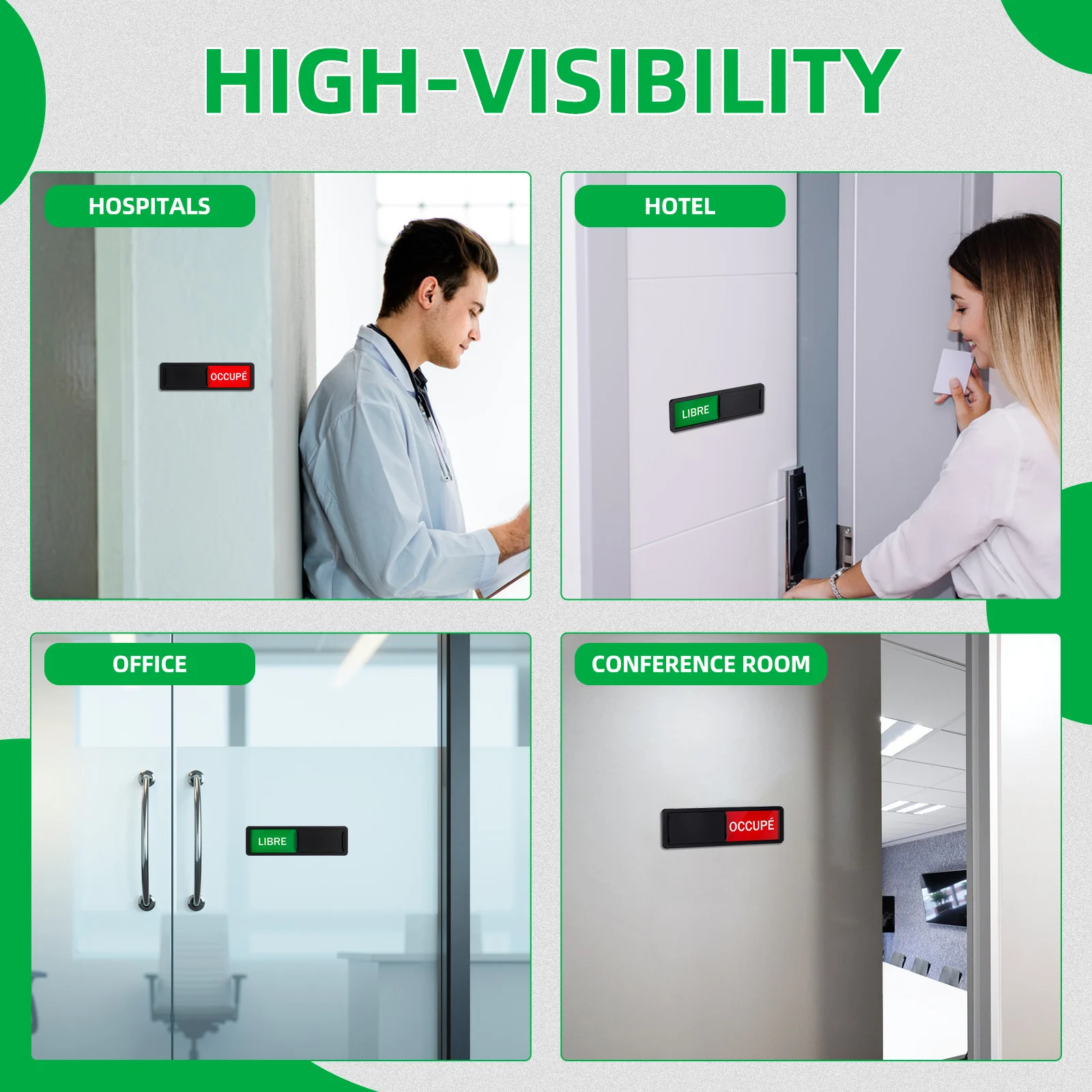 Sliding Door Sign For Conference Rooms Offices Busy Vacant Indicator Flip Privacy Sign For Hotel Hospital Restroom Easy
