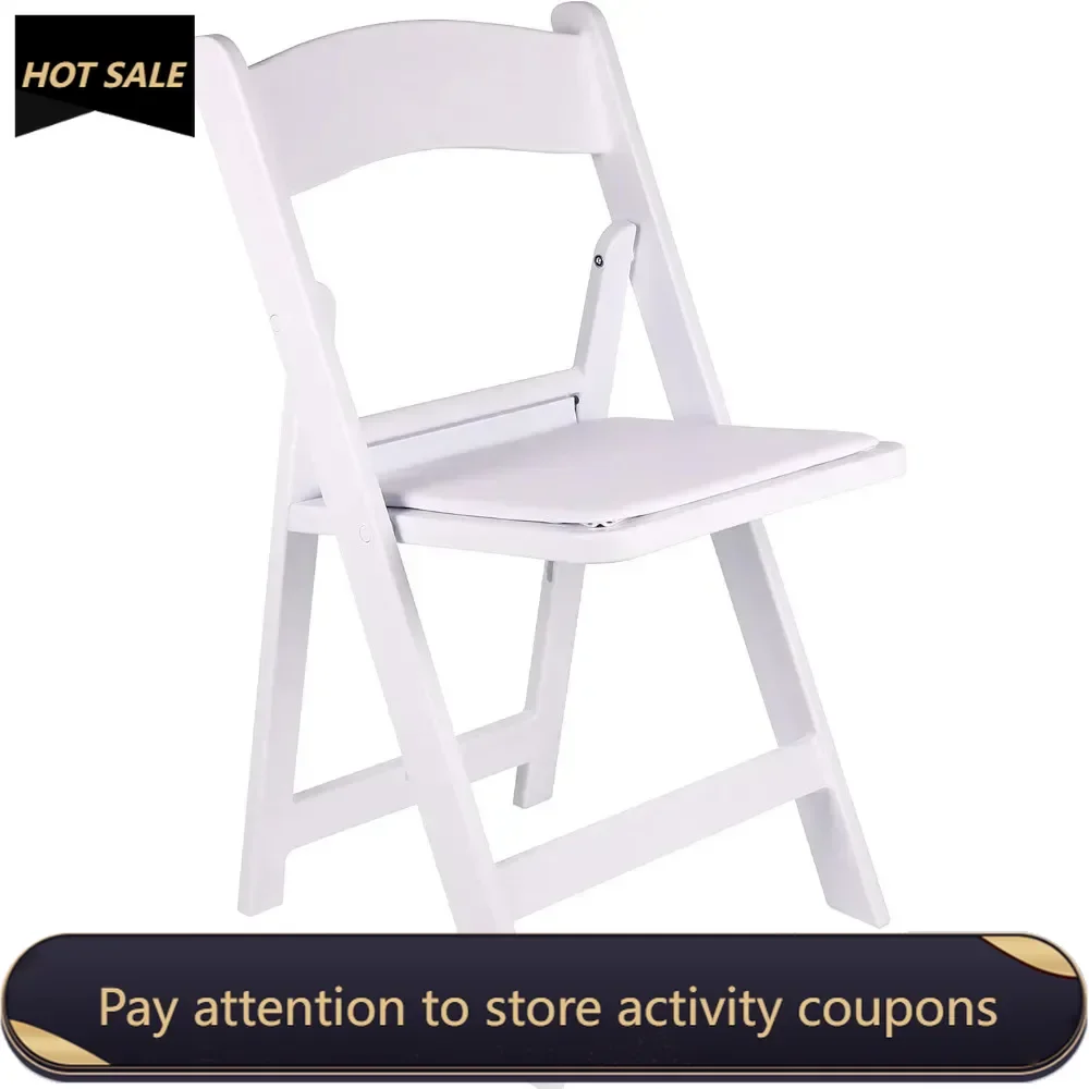 

1000 Lb Weight Capacity Resin Folding Chair Vinyl Padded Seat Indoor Outdoor Lightweight Set for Home Freight Free Garden Chairs