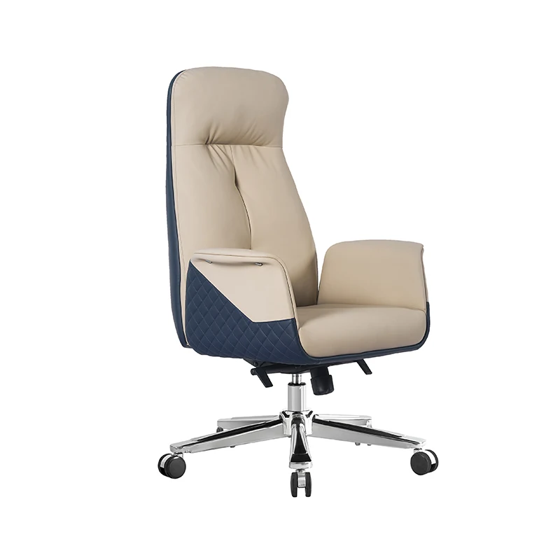 Modern Manager Silla De Oficina Swivel Executive Ergonomic Blue Leather Office Chair