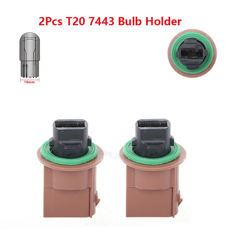 2x Car Light Socket For Ford Fusion Mustang F-150 F-250 F-350 T20 7443 Bulb Holder Base Accessories