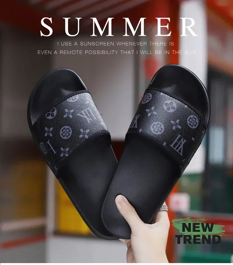 Herren-Sandalen aus echtem Leder, bequeme Herren-Hausschuhe, Herren-Sommerschuhe im Angebot, echte Herren-Hausschuhe, Flip-Flops, Slides – Detail 1