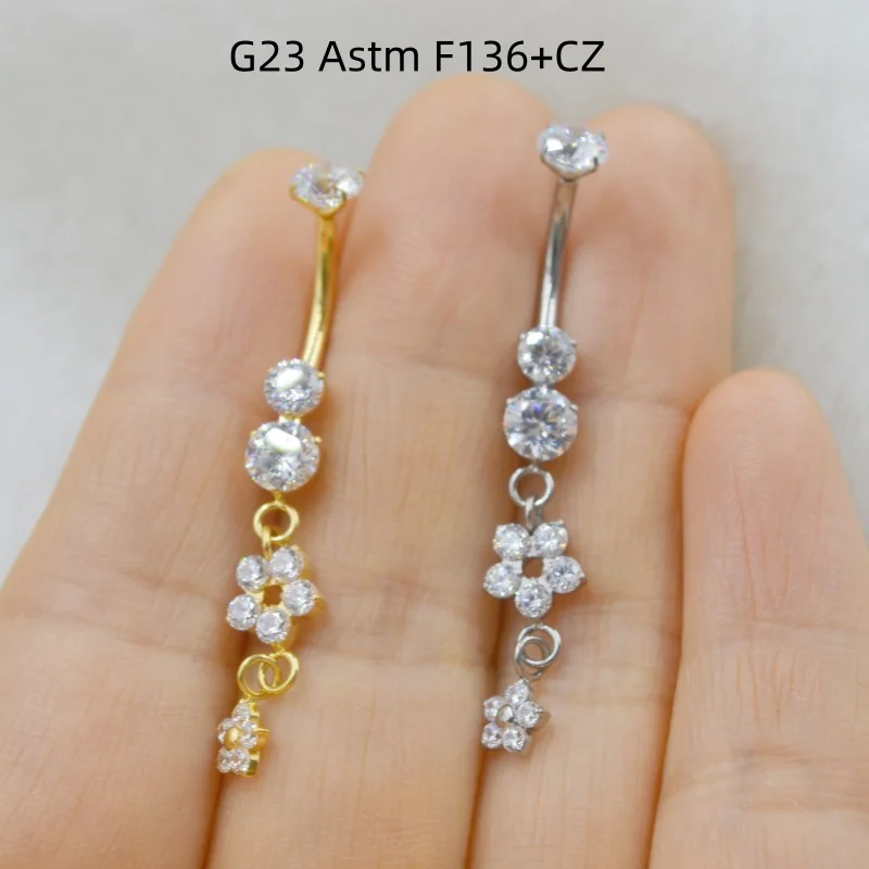 

10PCS G23 Titanium Piercing Jewelry Astm F136 Navel Belly Button Body Piercing 14G Curve Barbells Belly Rings New