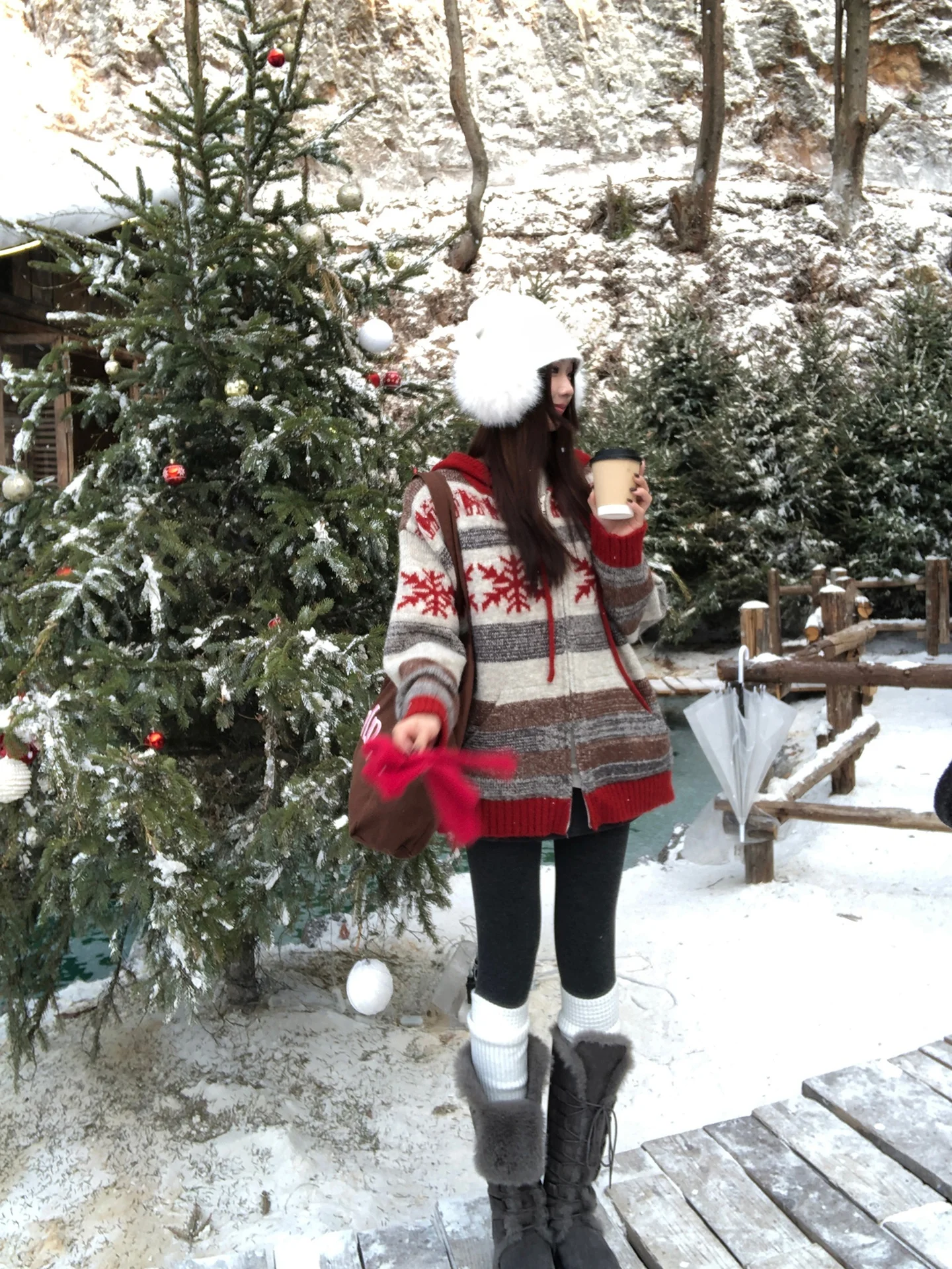 

Красный вязаный открытый кардиган, женский зимний дизайн, шапка, свитер Jaet, прямой крой, длинный свеч на молнии