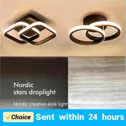 Nordic lampy sufitowe LED do przejścia, sypialni, salonu, nowoczesnej osobowości, kreatywności, prosta lampa sufitowa, oświetlenie dekoracyjne, połysk