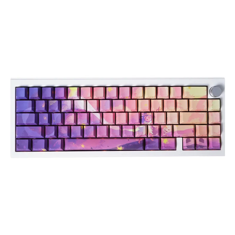 Letter Side Through Polar Star Theme Keycaps Cherry Profile 129 Keys Dye Sublimation Keycaps For MX Switch Mechanical Keyboard