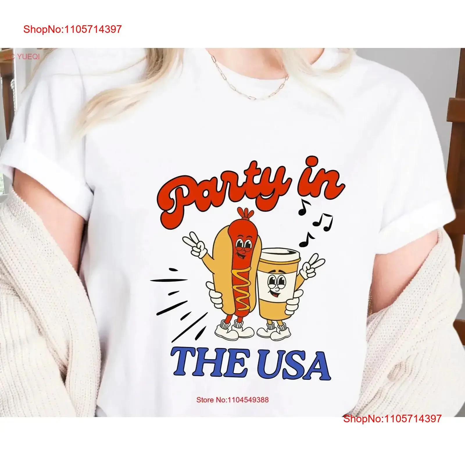 T-shirt « Party In The USA » – 4 juillet, Jour de l'Indépendance, Commémoration, Célébration patriotique amusante, style vintage délavé et extensible