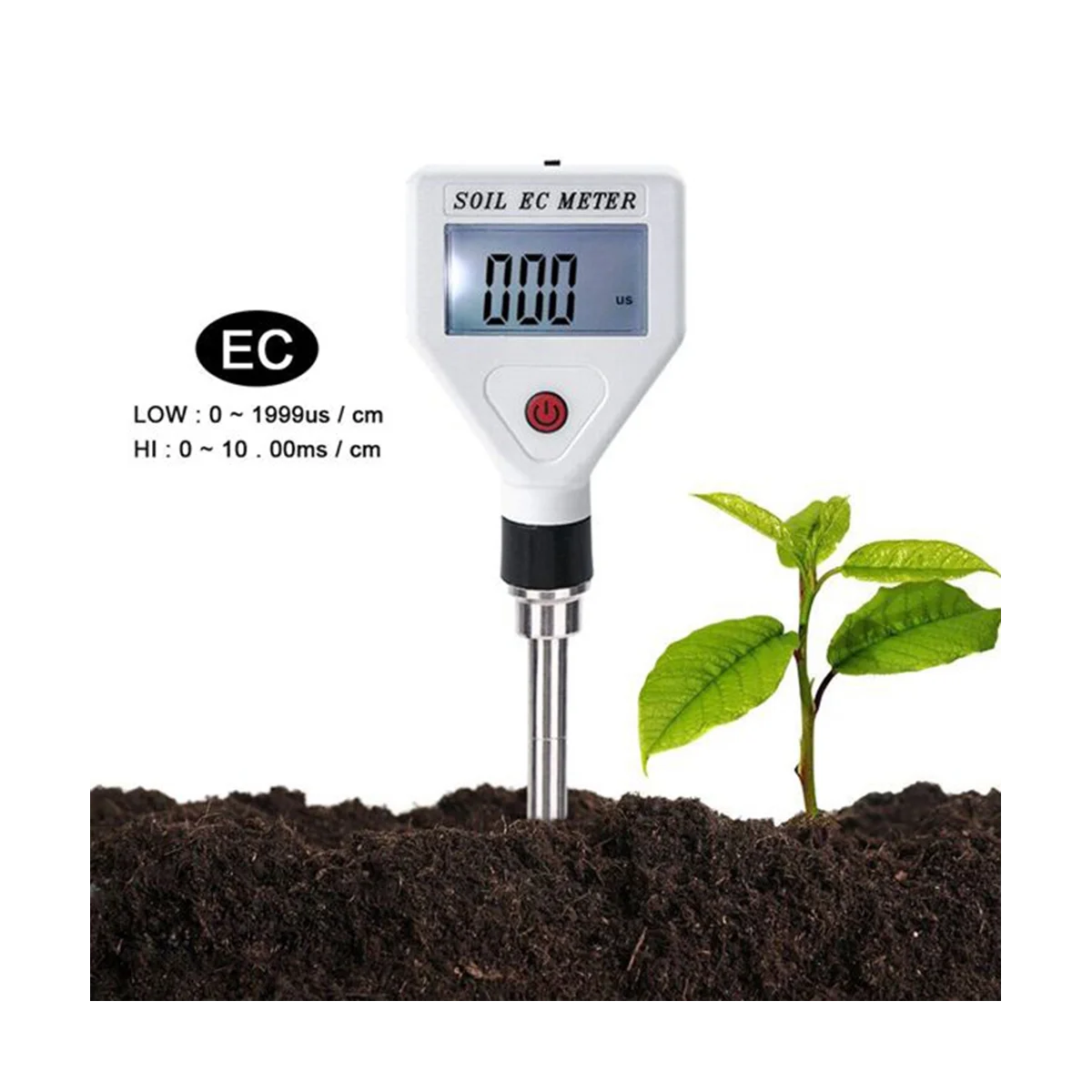 EC Detector Soil Analyzer -Conductivity Test Potted Planting EC Meter Flowers and Plant Agriculture Detector -White